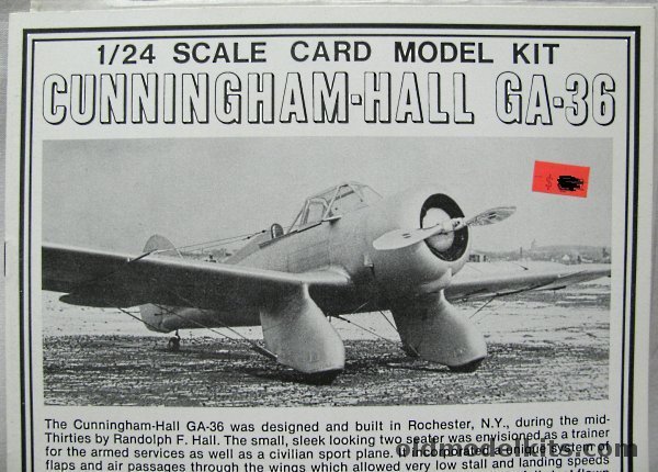 Meta Model 1/24 Cunningham-Hall GA-36, 1 plastic model kit